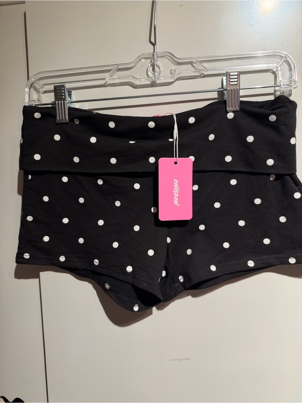Edikted Chelsie Polka Dot Foldover Shorts